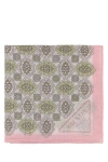 Prada Patterned Cotton Scarf With Fringed Edges In Multicolor