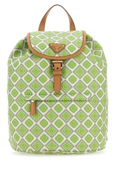 PRADA PRADA WOMAN PRINTED RE-NYLON BACKPACK