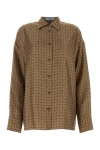Prada Paisley Button Down Silk Twill Blouse In Multicolor