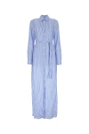 Prada Lapel Long-sleeved Shirt Dress In Multicolor