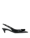Prada Elegant Leather Slingback Pumps With Pointed Toe In Black
