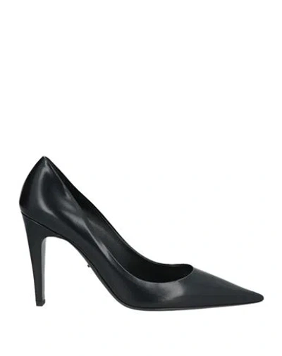 Prada Woman Pumps Black Size 8 Leather In Black