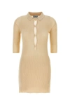 Prada Women's Sand Cotton Polo Dress In Brown