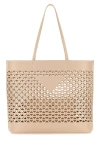 Prada Sand Leather Shopping Bag In Brown