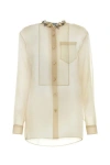 Prada Women's Sand Silk Shirt In Brown
