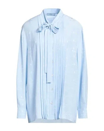 Prada Woman Shirt Sky Blue Size 8 Silk