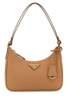 Prada Mini Re-edition Shoulder Bags Brown In Pink