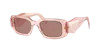Prada Womens Pink Pr 17ws Rectangular-frame Acetate Sunglasses In Brown