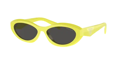 Prada Dark Gray Oval Ladies Sunglasses Pr 26zs 13l08z 55 In Green