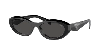 Prada Pr 26zs 16k08z 55mm Womens Oval Sunglasses In Black