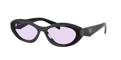 Prada 0pr Black Acetate Cat-eye Sunglasses In Multi