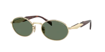 Prada Womens Gold 65zs Oval-frame Metal Sunglasses