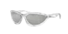 Prada Womens Pra23s Cat-eye Frame Nylon Sunglasses In Clear Mirror Silver 80