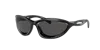Prada Cut-out Propionate & Plastic Wrap Sunglasses In Dark Grey