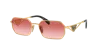 Prada Womens Gold Pr A51s Irregular-frame Metal Sunglasses