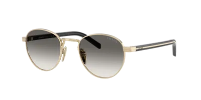Prada Womens Prb52s Round-frame Metal Sunglasses Gold