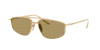 Prada Womens Gold Pr C51s Pillow-frame Metal Sunglasses In Brown