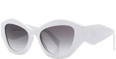 Pre-owned Prada Woman's Sunglasses 0pr07ysf 142130 55 Grey Gradient Cat Eye Ladies In Gray
