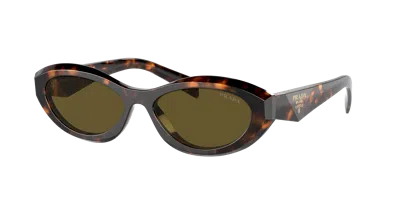 Prada Woman Sunglasses Pr 26zsf In Dark Brown