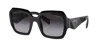 Prada Womens Black Pr 28zs Branded-arm Pillow-frame Acetate Sunglasses In Grey Gradient
