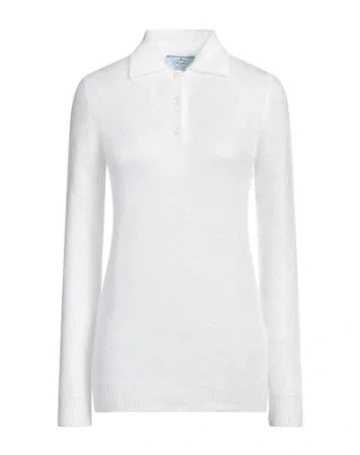 Prada Woman Sweater White Size 2 Mohair Wool, Polyamide, Wool In White