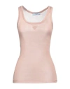 Prada Triangle-appliqué Silk Top In Pink