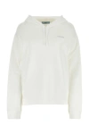 PRADA PRADA WOMAN WHITE COTTON SWEATSHIRT