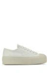 Prada Laced Fabric Sneakers In White