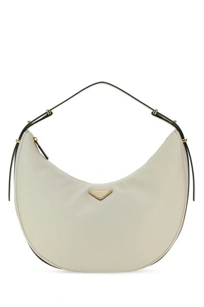 PRADA PRADA WOMAN WHITE LEATHER BIG ARQUÃ¨ HANDBAG