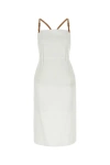 Prada White Linen Blend Dress In White