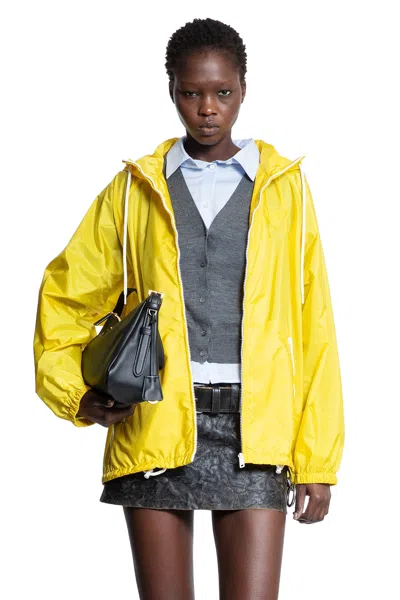 Prada Yellow Raincoat In Lightweight Re-nylon In Multi