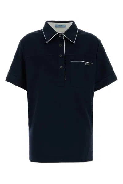 Prada Women's 100% Cotton Polo Shirt In Blue