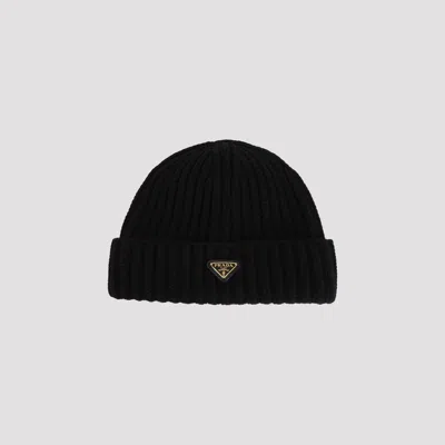 Prada Women's 100% Virgin Wool Beanie In Black