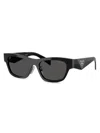 Prada Dark Grey Rectangular Ladies Sunglasses Pr B09s 16k08z 52 In Black
