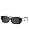 Prada Dark Grey Rectangular Ladies Sunglasses Pr B05s 09q08z 53 In Gray