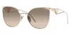 Prada Womens Gold Pr 57ys Aviator Steel And Polyamide Sunglasses In Gold