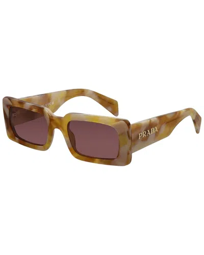 Prada Logo-print Rectangle-frame Sunglasses In Brown