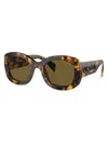 Prada Womens Yellow Pr A13s Butterfly-frame Acetate Sunglasses In Havana Dark Brown
