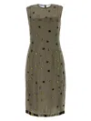 Prada Beige Eyelet-embellished Silk Dress
