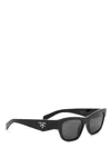 Prada Angular Black Acetate Sunglasses With Dark Lenses In Black