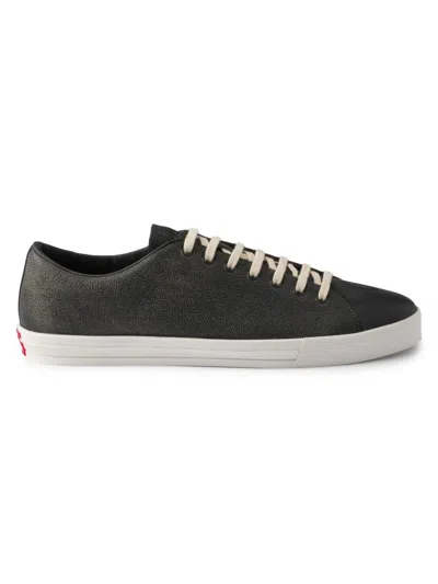 Prada Women's Aged-effect Leather Sneakers In Black