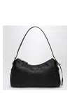 Prada Medium Aimee Zip Leather Shoulder Bag In Black