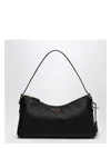 Prada Medium Aimee Zip Leather Shoulder Bag In Black
