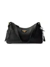 Prada Aimee Medium Leather Shoulder Bag In Black