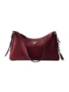 Prada Women's Aimee Medium Leather Shoulder Bag In Red
