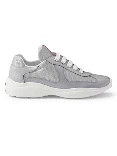 Prada Women's America's Cup Biker Fabric Sneakers In Gray