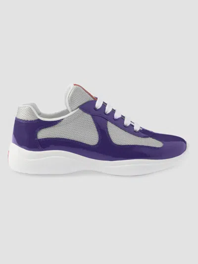 Prada America's Cup Biker Fabric Sneakers In Purple