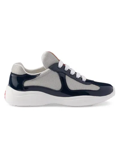 Prada Logo Details Casual Sneakers In Oltremare