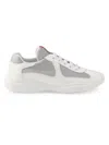 Prada White Lace Up Sneakers In White