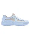 Prada Women's America's Cup Soft Rubber And Bike Fabric Sneakers In Light Blue